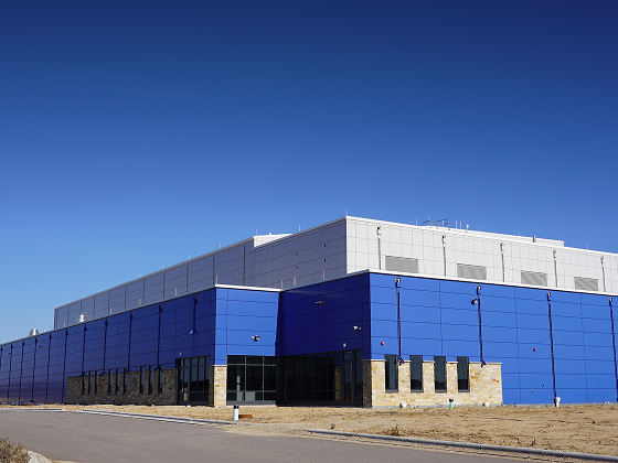 Exterior of the blue and white Chrysalis facility